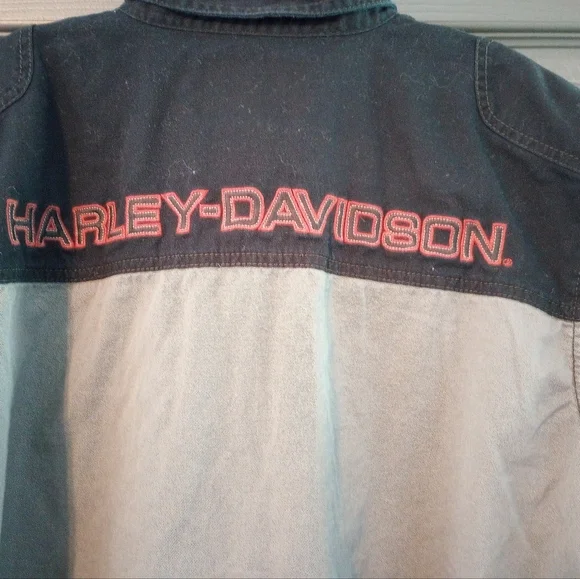 Harley Davidson Motorcycles Genuine Button UpMechanic Shop ShirtEmbroidered